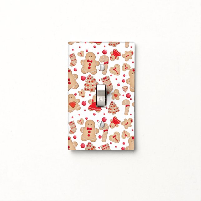 Gingerbread Man Baked Cookies Rustic Whimsical Light Switch Cover (In Situ)