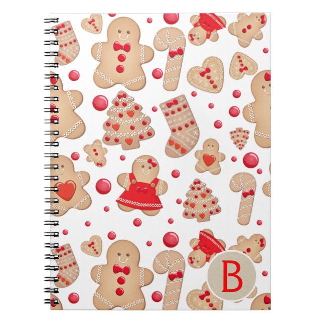 Gingerbread Man Baked Cookies Rustic Whimsical Notebook (Front)