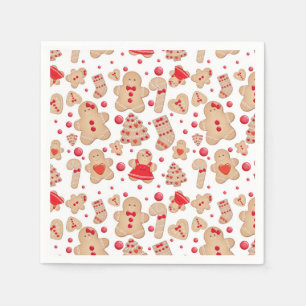 Gingerbread Man Baked Cookies Rustic Whimsical Paper Napkins