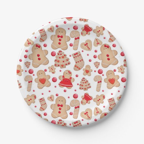 Gingerbread Man Baked Cookies Rustic Whimsical Paper Plates