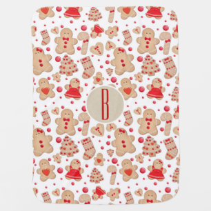 Gingerbread Man Baked Cookies Rustic Whimsical Receiving Blanket