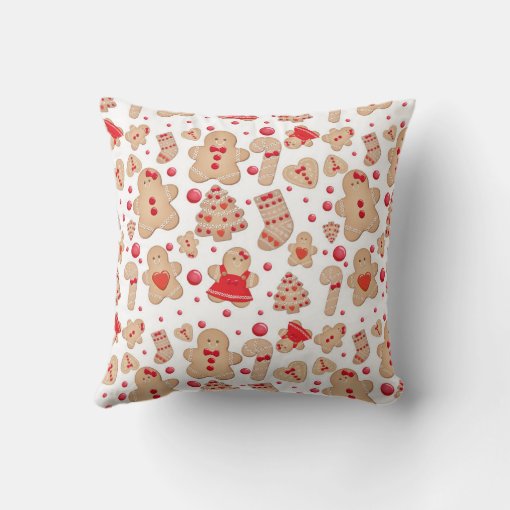 Gingerbread Man Baked Cookies Rustic Whimsical Throw Pillow Zazzle 8774