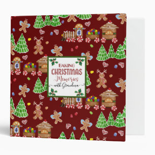 Gingerbread Man Baking Christmas Memories Grandma 3 Ring Binder