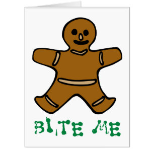 Gingerbread Man 'Bite Me' Giant Christmas Card