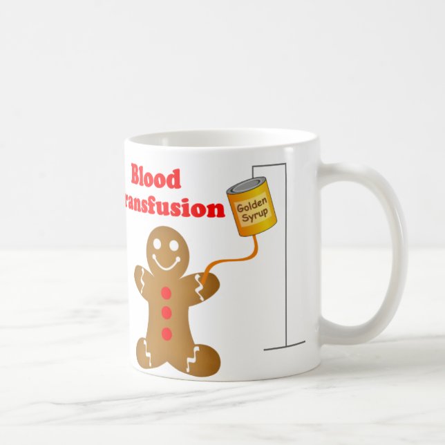 Gingerbread Man Blood Bank and Blood Transfusion Coffee Mug (Right)