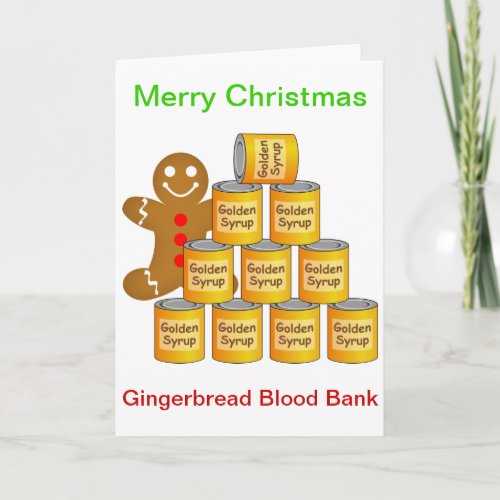 Gingerbread Man Blood bank Holiday Card