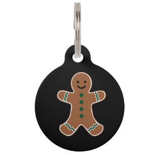 Gingerbread Man Body Costume for Christmas Pet ID Tag