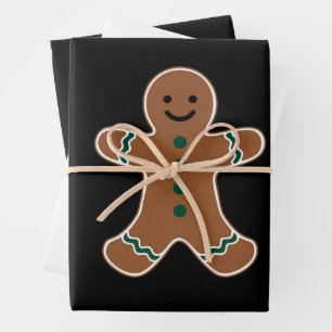 Gingerbread Man Body Costume for Christmas Wrapping Paper Sheets