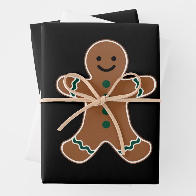 Gingerbread Man Body Costume for Christmas Wrapping Paper Sheets (In situ)