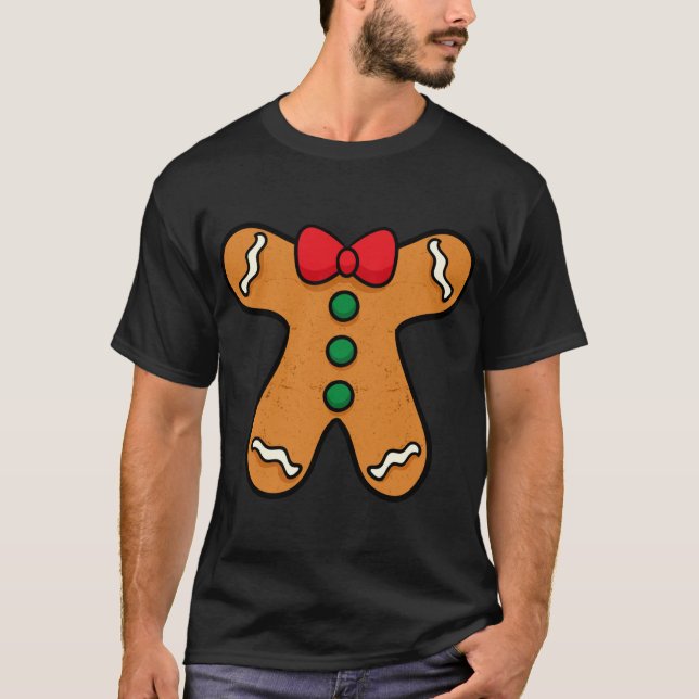 Gingerbread Man Body Costume for Halloween or Chri T-Shirt (Front)