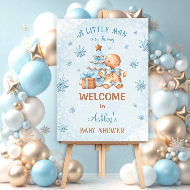 Gingerbread Man Boy Blue Christmas Baby Shower Foam Board (Gingerbread Man Boy Blue Christmas Baby Shower Foam Board)