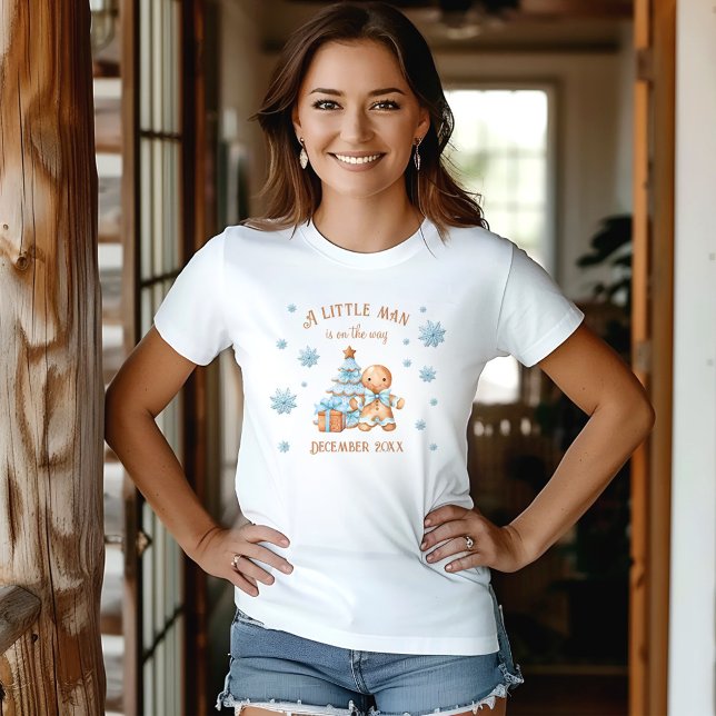 Gingerbread Man Boy Christmas Baby Announcement T-Shirt (Gingerbread Man Boy Christmas Baby Announcement T-Shirt)