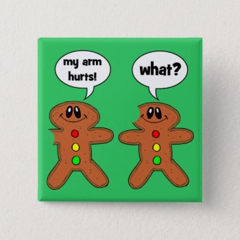 Gingerbread Man Button by holidaysboutique at Zazzle