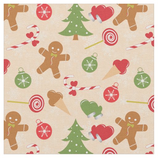 Gingerbread Man, Candy and ice cream Fabric
