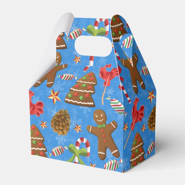 Gingerbread Man,Candy and lollipop Favor Boxes (Front Side)