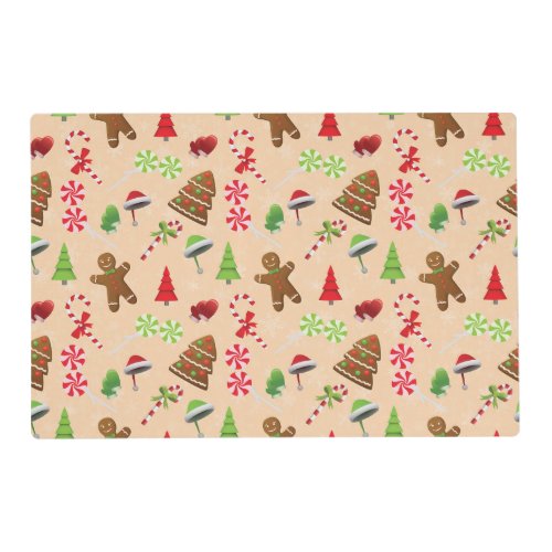 Gingerbread ManCandy and santa hat Placemat