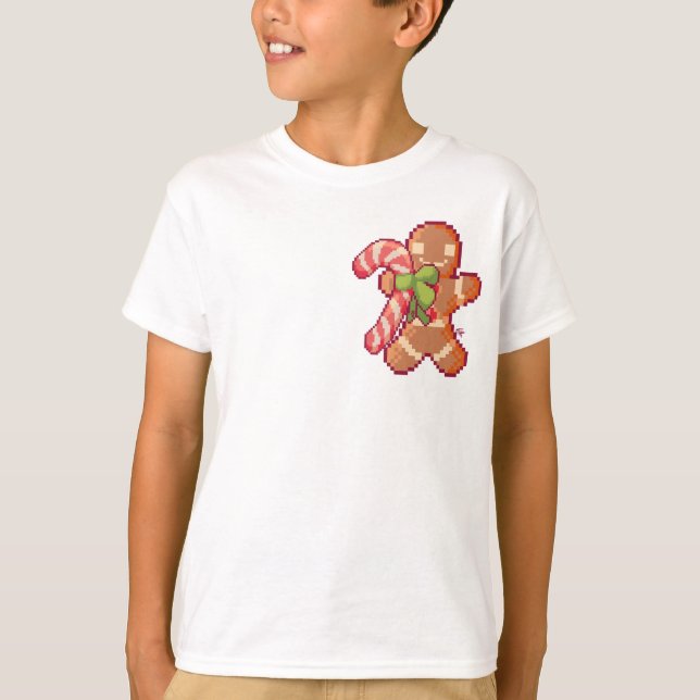 GingerBread man, candy camera, Pixel Art  T-Shirt (Front)