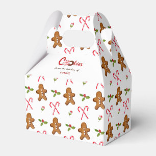 Gingerbread man & Candy cane Holiday Cookie Favor Boxes