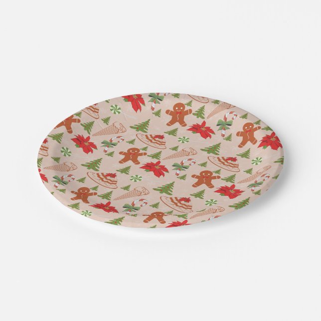 Gingerbread Man,Candy mints and ice cream Paper Plates (Angled)