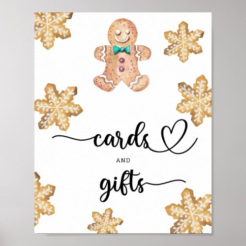 Gingerbread man _ cards and gifts baby shower poster