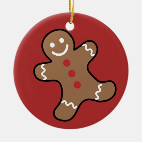 Gingerbread man ceramic ornament