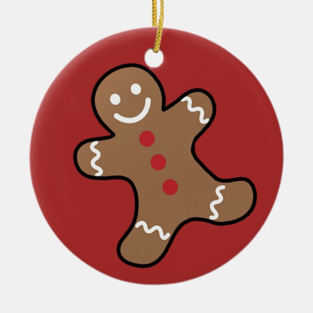 Gingerbread man ceramic ornament (Front)