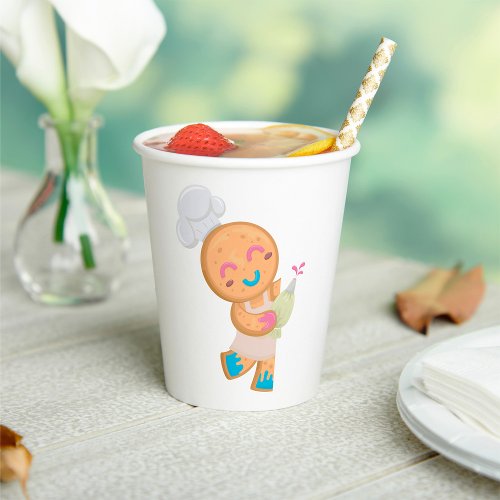Gingerbread Man Chef Paper Cups