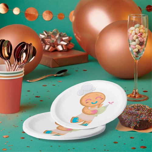 Gingerbread Man Chef Paper Plates