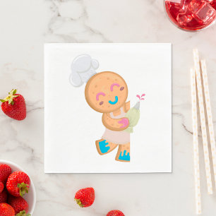 Gingerbread Man Chef with Piping Bag Napkins