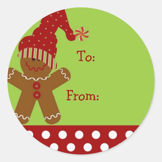 Gingerbread Man Chirstmas Gift Tag (Front)