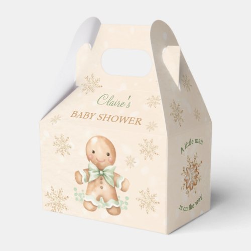 Gingerbread Man Christmas Baby Shower Favor Box