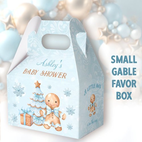 Gingerbread Man Christmas Baby Shower Gable Favor Boxes