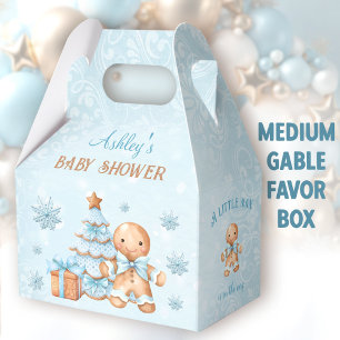 Gingerbread Man Christmas Baby Shower Medium Gable Favor Boxes