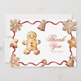 Gingerbread Man Christmas Baby Shower Thank You Card