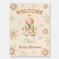 Gingerbread Man Christmas Baby Shower Welcome Foam Board | Zazzle