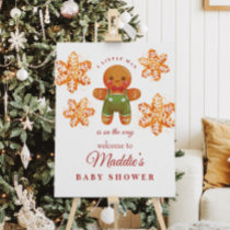 Gingerbread Man Christmas Baby Shower Welcome Sign