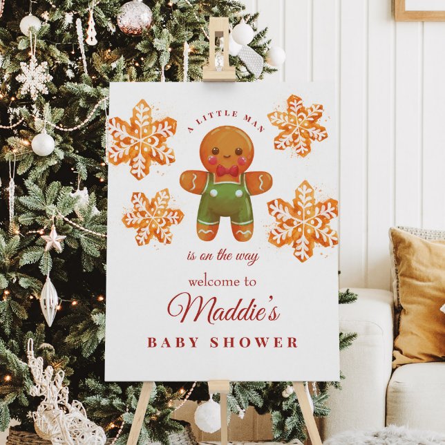 Gingerbread Man Christmas Baby Shower Welcome Sign (Creator Uploaded)