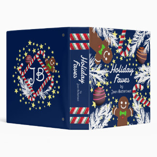 Gingerbread man Christmas baking cookbook recipe 3 Ring Binder