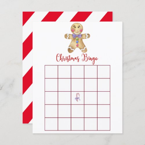Gingerbread man _ Christmas Bingo Game Card