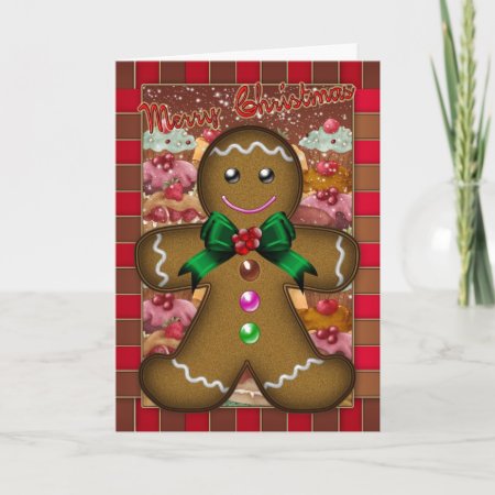 Gingerbread Man Christmas Card - Merry Christmas