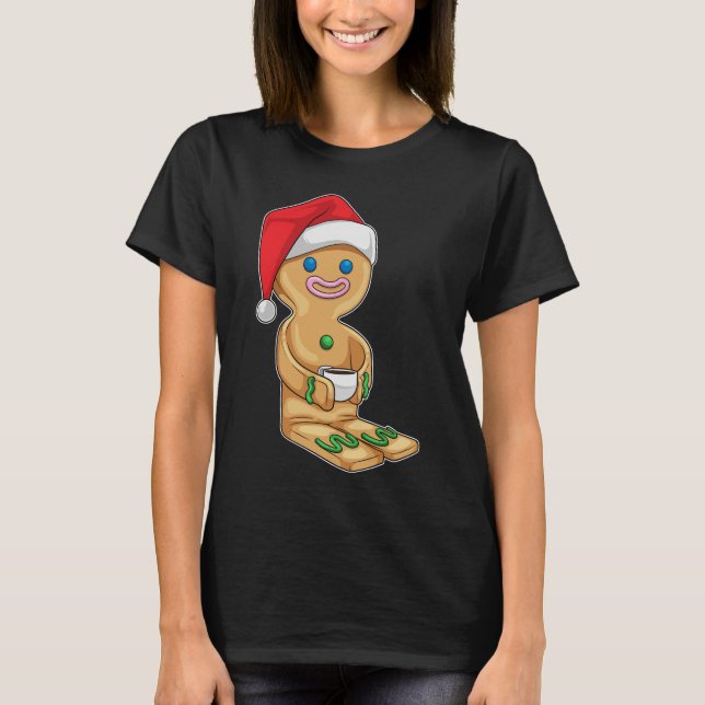 Gingerbread man Christmas Coffee T-Shirt (Front)