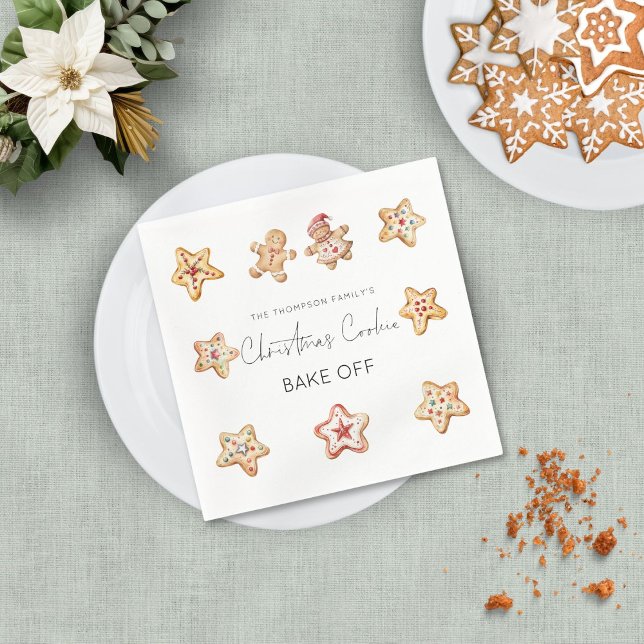 Gingerbread Man Christmas Cookie Bake Off Party Napkins (Creator Uploaded)