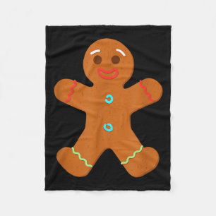 Gingerbread Man Christmas Cookie Baking Fleece Blanket