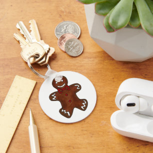 Gingerbread Man Christmas Cookie Holiday Baking Keychain