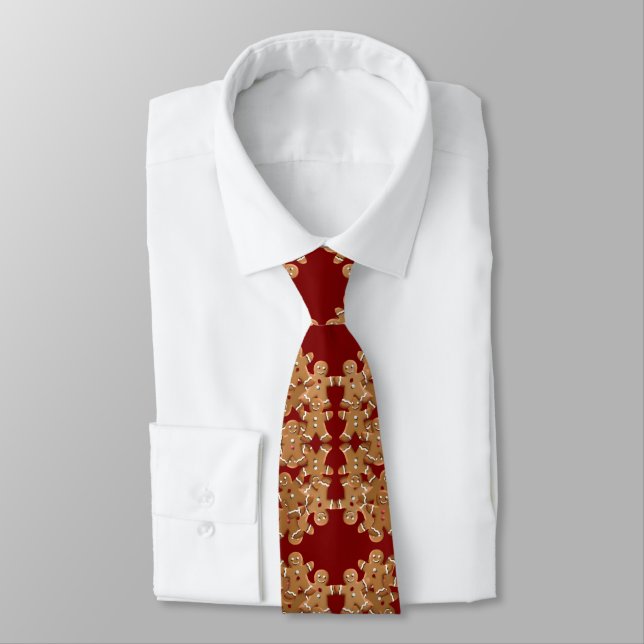 Gingerbread Man Christmas Cookie Holiday Baking  Neck Tie (Tied)