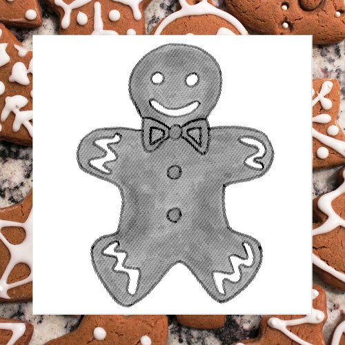 Gingerbread Man Christmas Cookie Holiday Baking Rubber Stamp