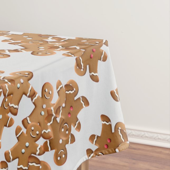 Gingerbread Man Christmas Cookie Holiday Baking  Tablecloth (In Situ)