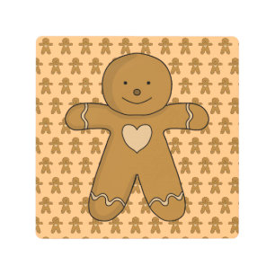 GingerBread Man Christmas Cookie Metal Print
