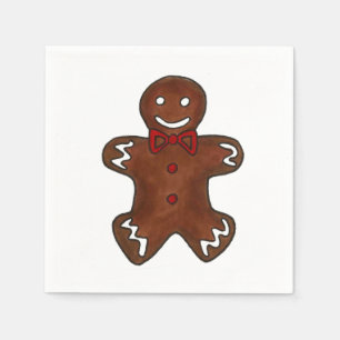 Gingerbread Man Christmas Cookie Napkins