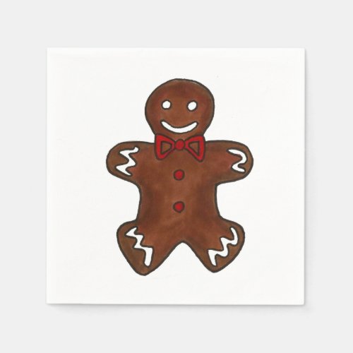 Gingerbread Man Christmas Cookie Napkins
